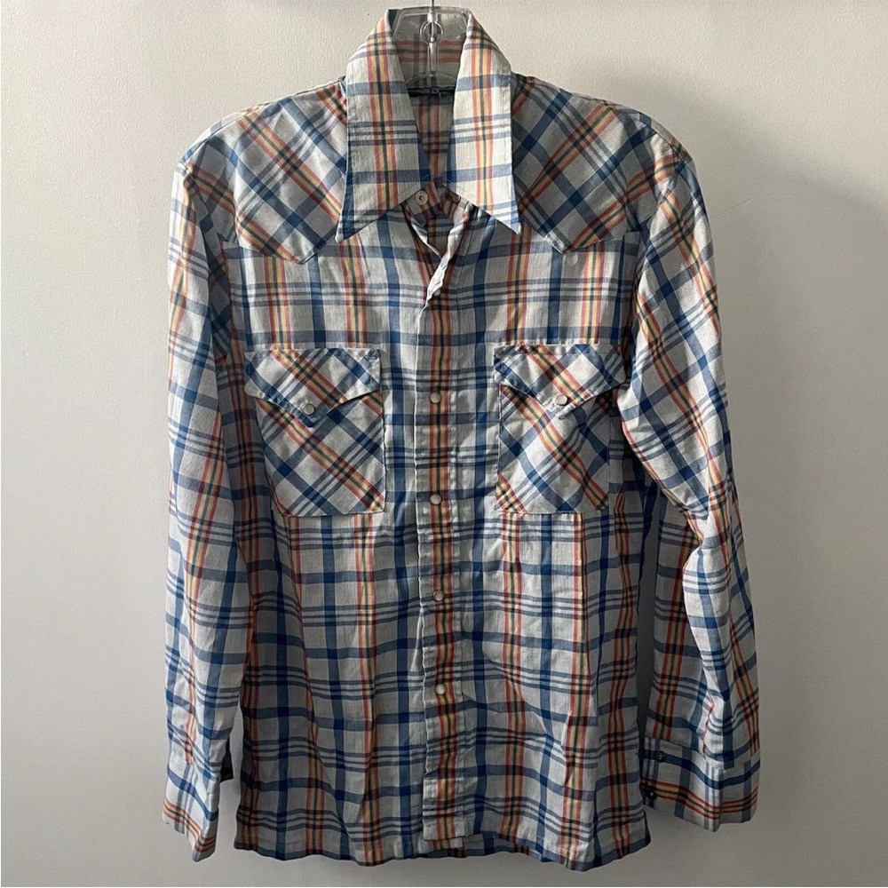 Vintage 1970s plaid western shirt